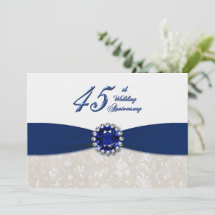 Damask 45th Wedding Anniversary Invitation