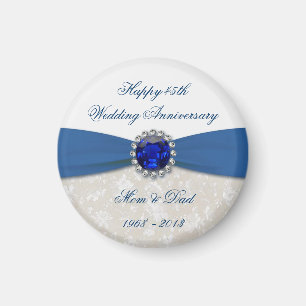 Damask 45th Wedding Anniversary magnet