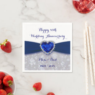 Damask 45th Wedding Anniversary Paper Napkin