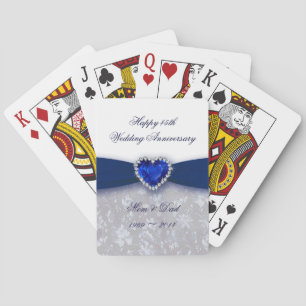 Damask 45th Wedding Anniversary Playing Cards