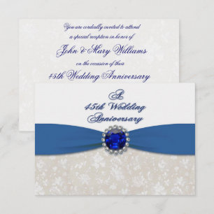 Damask 45th Wedding Anniversary RSVP Invitation