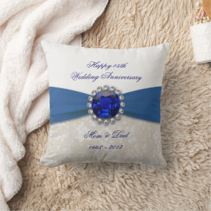Damask 45th Wedding Anniversary Throw Pillow