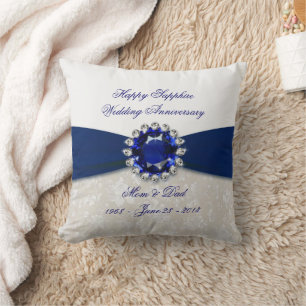 Damask 45th Wedding Anniversary Throw Pillow