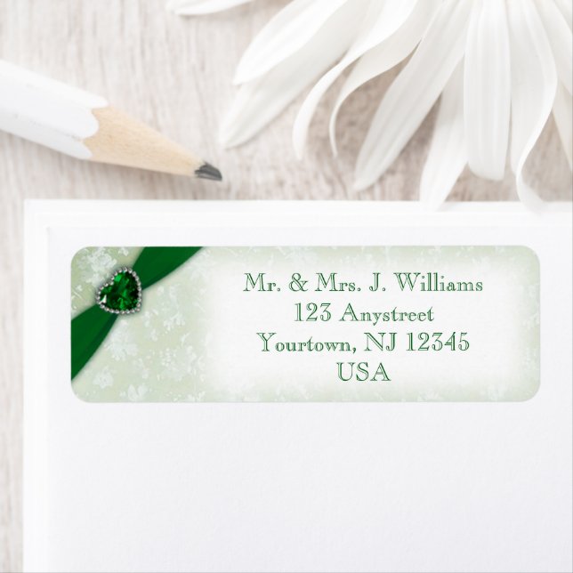 Damask 55th Wedding Anniversary Address Label Return Address Label (Insitu)