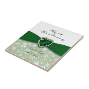 Damask 55th Wedding Anniversary Ceramic Tile