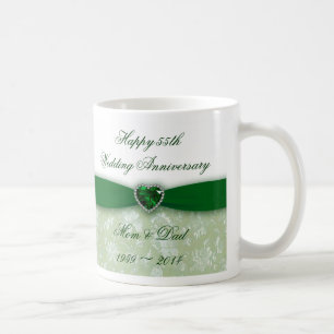 Damask 55th Wedding Anniversary Coffee Mug