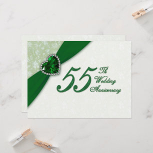 Damask 55th Wedding Anniversary Invitation