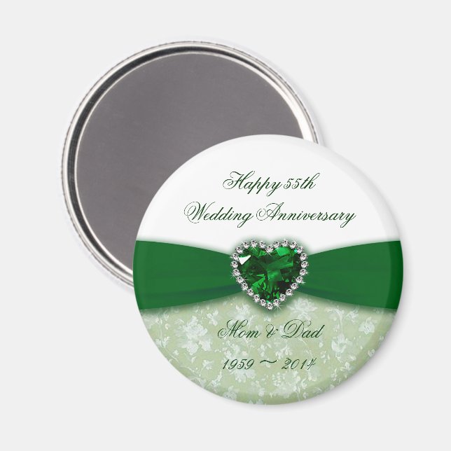 Damask 55th Wedding Anniversary Magnet (Front/Back)
