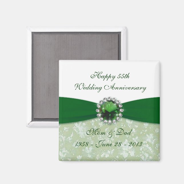 Damask 55th Wedding Anniversary Magnet (Front/Back)