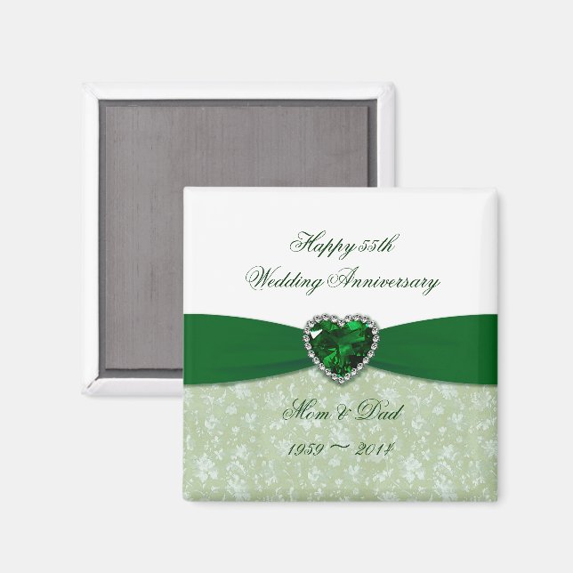 Damask 55th Wedding Anniversary Magnet (Front/Back)