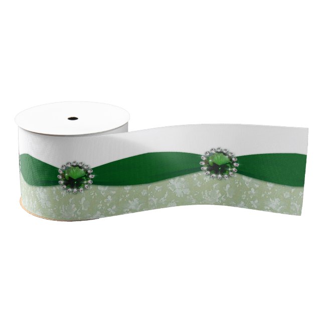 Damask 55th Wedding Anniversary Ribbon Grosgrain Ribbon (Spool)