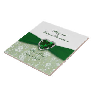 Damask 55th Wedding Anniversary Tile
