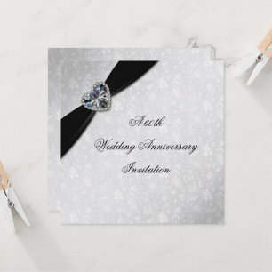 Damask 60th Wedding Anniversary Invitation