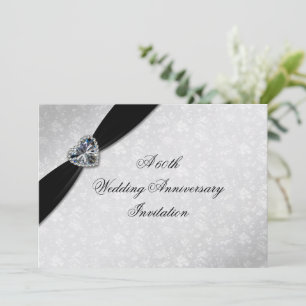 Damask 60th Wedding Anniversary Invitation