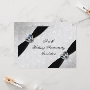 Damask 60th Wedding Anniversary Invitation