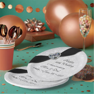 Damask 60th Wedding Anniversary Paper Plate