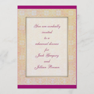 Damask Accents rehearsal dinner invitation