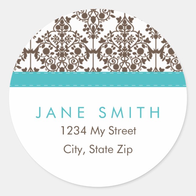 damask address label (Front)