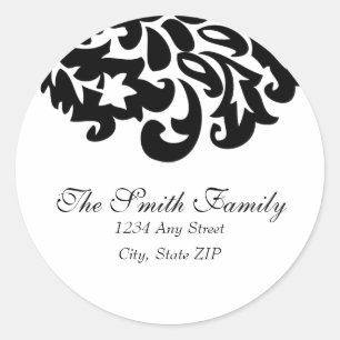damask address label