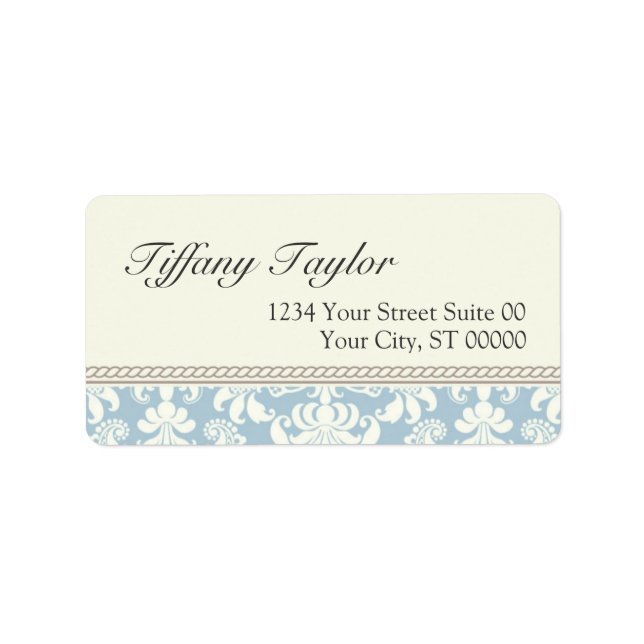 Damask Address Label 1 1/4" x 2 3/8" (Front)