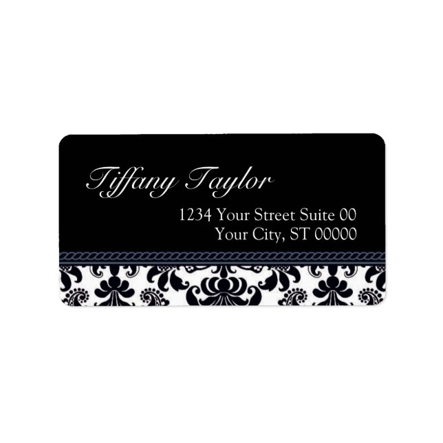 Damask Address Label 1 1/4" x 2 3/8" (Front)