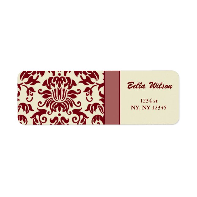 damask  address label return address label (Front)