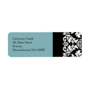 Damask Address Labels with Ice Blue