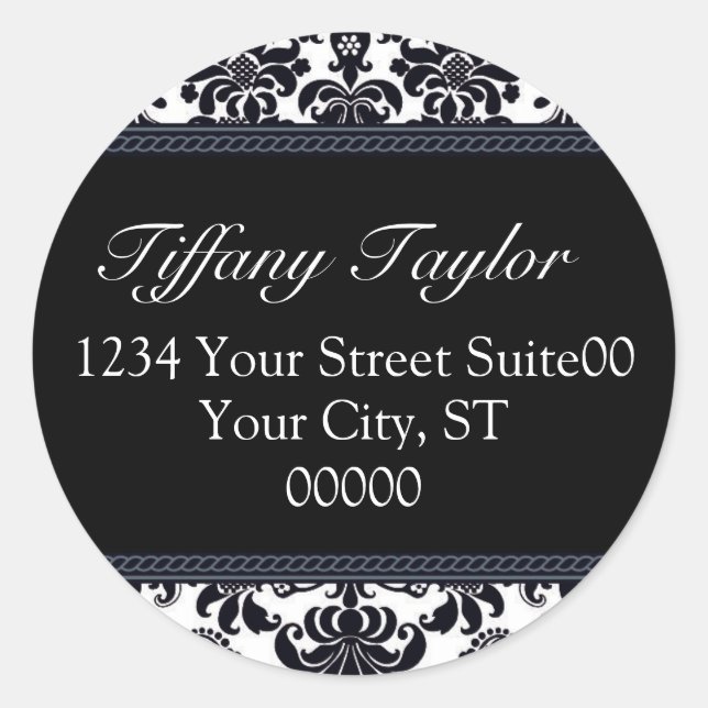 Damask Address Sticker (Front)