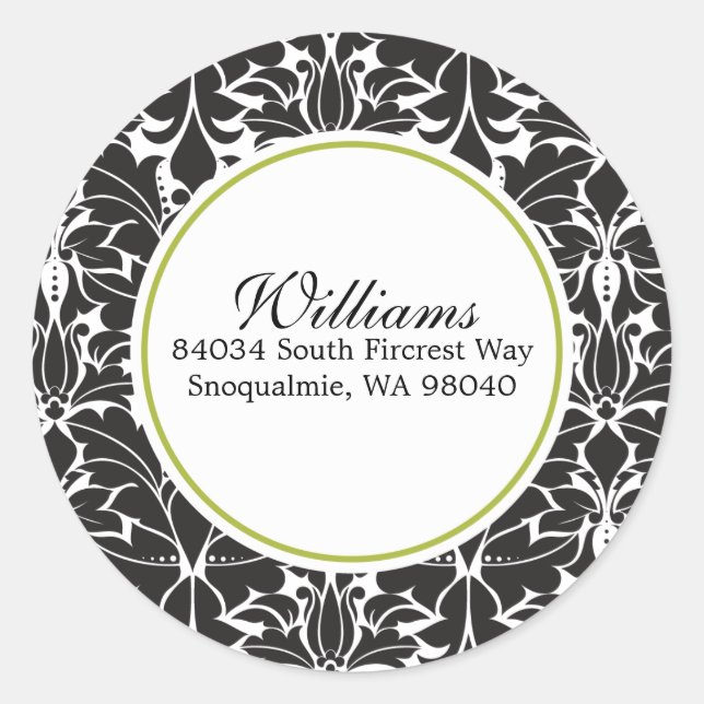 Damask Address Sticker (Front)