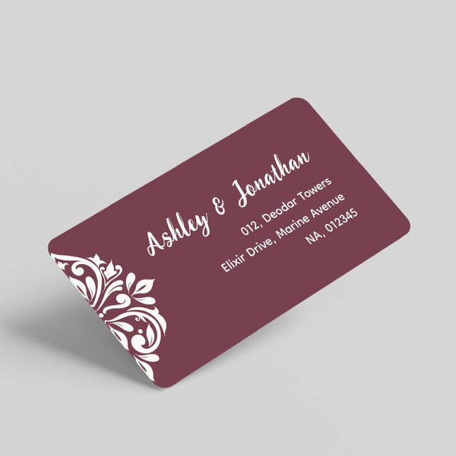Damask Ambience: Elegant Unique Tuscan Red Address Label (Creator Uploaded)