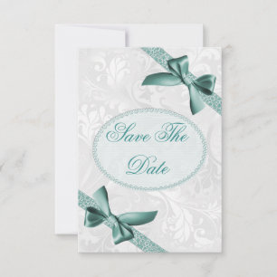 Damask and Bows 25th Birthday Save The Date