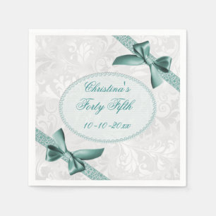 Damask and Bows Forty Fifth Birthday Serviettes Napkin