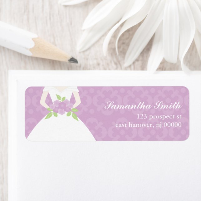 Damask and Floral Return Address Labels (Insitu)