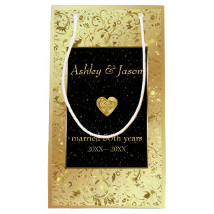 Damask And Heart Small Gift Bag