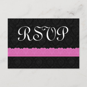 Damask and Lace RSVP Response Card V043