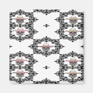 Damask and skull magnet
