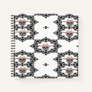 Damask and skull notebook