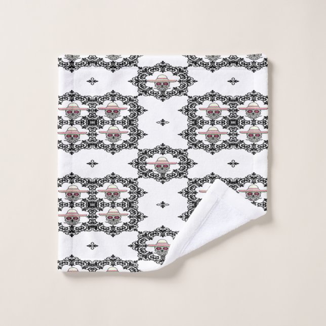 Damask and skull wash cloth (Wash Cloth)