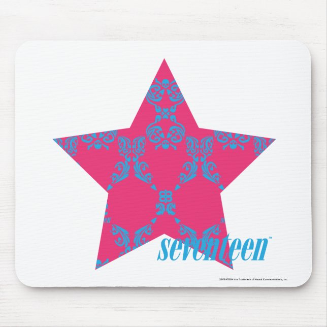 Damask Aqua-Magenta 2 Mouse Pad (Front)