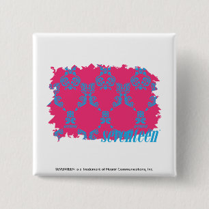 Damask Aqua-Magenta 3 15 Cm Square Badge