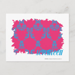 Damask Aqua-Magenta 3 Postcard