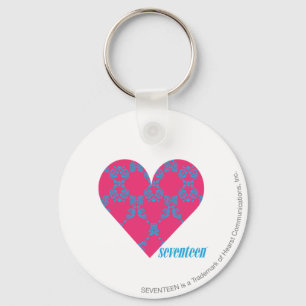 Damask Aqua-Magenta 4 Key Ring