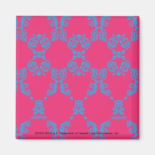 Damask Aqua-Magenta Magnet