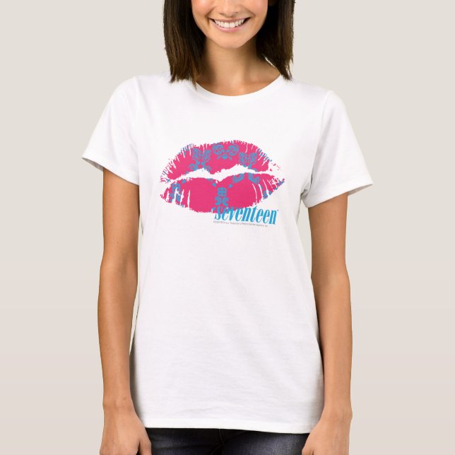 Damask Aqua-Magenta T-Shirt (Front)