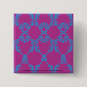 Damask Aqua-Purple 15 Cm Square Badge