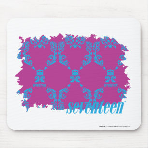 Damask Aqua-Purple 2 Mouse Pad