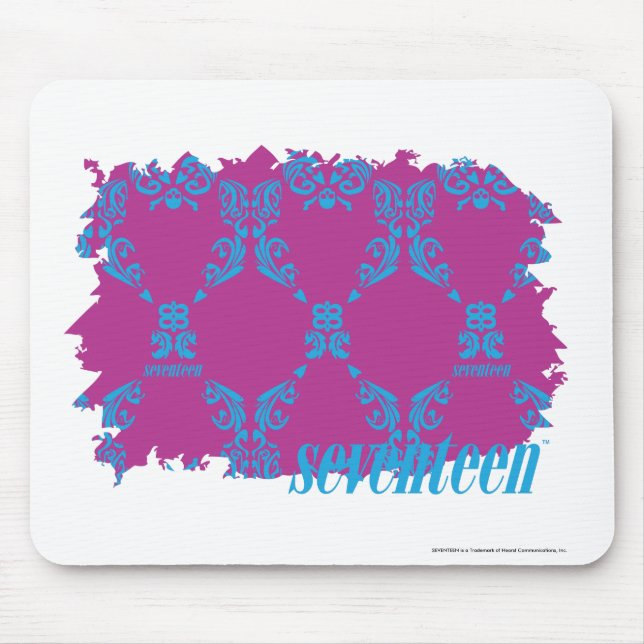 Damask Aqua-Purple 2 Mouse Pad (Front)