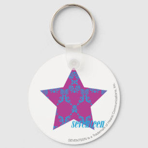 Damask Aqua-Purple 3 Key Ring