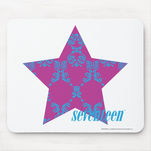 Damask Aqua-Purple 3 Mouse Pad (Front)