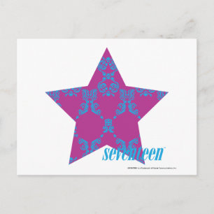 Damask Aqua-Purple 3 Postcard